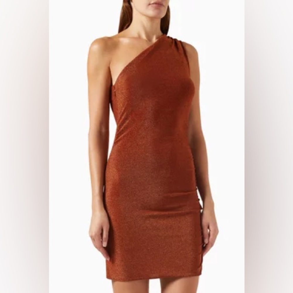 POSSE Charlotte One-shoulder Mini Dress in Lurex-jersey